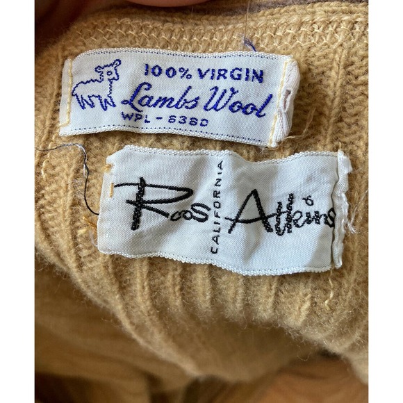 Vtg ROOS ATKINS Button Up Wool Cardigan Sweater L - Picture 3 of 7